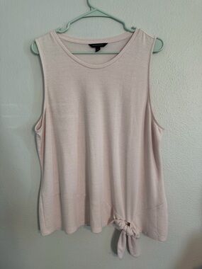 Banana Republic XL Pink Sleeveless Side Knot Tie Hem Tank Top